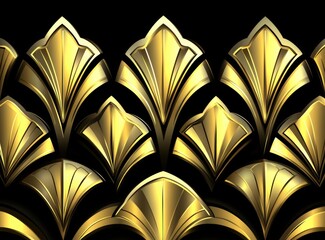 Fototapete - Modern blend of vintage antique palette in seamless art deco wallpaper design