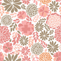 Wall Mural - seamless pattern with autumn leaves. vector illustration botanical design.perfect for wallpaper, pos