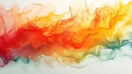 Aufkleber - Swirling colors create an abstract representation of fluid movement, showcasing rich tones of red, orange, yellow, and green