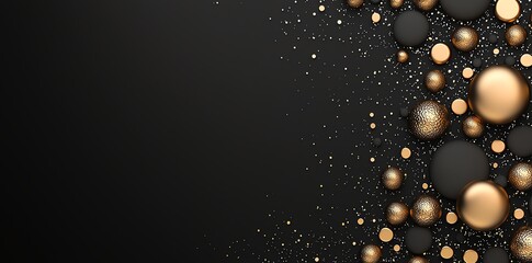 Poster - A stunning abstract background featuring a blend of black and golden spheres. Perfect for design projects, digital art, and modern presentations with a touch of elegance.