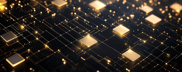 Aufkleber - A mesmerizing close-up of a circuit board highlighting intricate patterns and glowing connections, illustrating the beauty of modern technology and digital innovation.