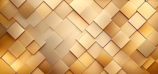 Poster - A stunning abstract background featuring golden geometric shapes arranged in a harmonious pattern. Ideal for digital art, websites, and creative projects that require elegance.