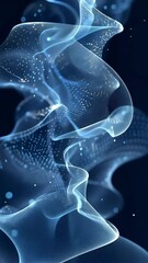 Poster - mesmerizing abstract blue particles swirling and glowing in a fluid dance of light