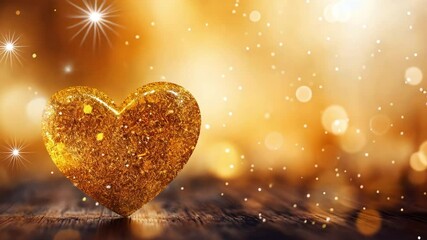 Leinwandbilder - golden heart, sparkling love