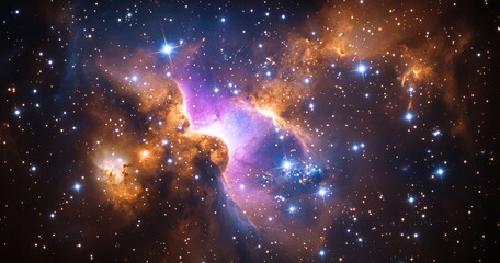 Wall Mural - Cosmic wonder: A vibrant nebula shines in a galaxy far, far away.