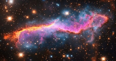 Wall Mural - Cosmic Nebula in Vibrant Hues