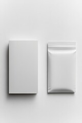 Poster - minimalist package design mockup on clean white background with copy space for branding or text
