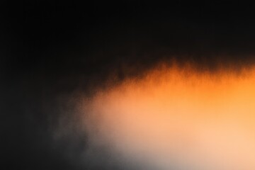 Poster - bold gradient transitioning from dark charcoal to glowing ember orange with edges blending into softness