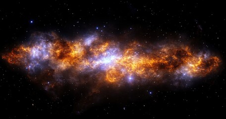 Wall Mural - Fiery Nebula in Deep Space