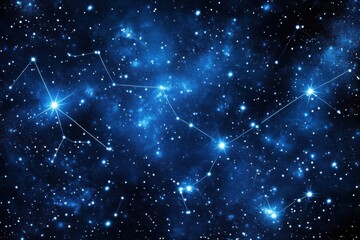 Wall Mural - Cosmic wonder: A mesmerizing constellation shines brightly against a deep blue backdrop.