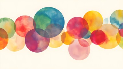Poster - Abstract Watercolor Circles Colorful Design