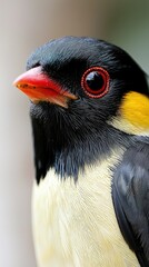 Wall Mural - A close up of a bird with red eyes