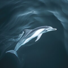 Poster - A dolphin swims through the water with ease, perfect for aquatic or nature-themed images