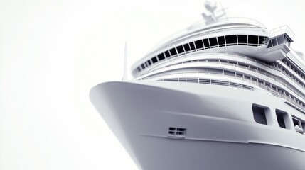 Poster - Large white cruise ship sailing on calm water