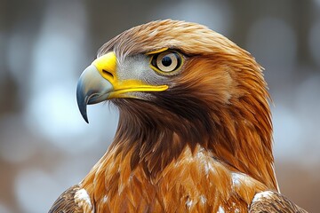 Poster - Close-up shot of a bird of prey's face, showing its sharp talons and piercing eyes