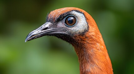 Wall Mural - A close up of a bird with a green background