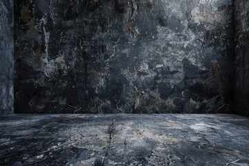 Black wall texture rough background dark concrete floor or old grunge background with black