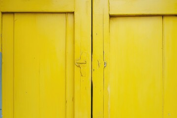Poster - A close-up shot of a yellow door with a handle, ideal for use in interior design, architecture or real estate contexts