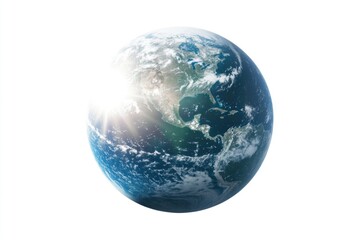 Aufkleber - Image of the Earth with the Sun shining brightly in the background, great for environmental or space-themed projects