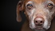 © Janis - A close up of a brown dog's face with a black background