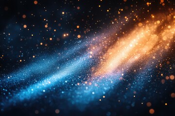 Poster - A blurred image of the cosmos with vibrant blue and orange hues