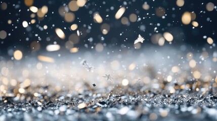Poster - Close-up of snow-covered ground, ideal for winter scenes and cold weather illustrations
