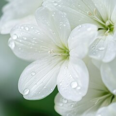 Poster - A close-up shot of a bunch of white flowers