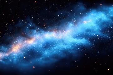 Poster - A stunning image of a bright blue galaxy with stars shining through, great for astronomy or space-themed projects