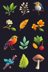 Poster - Various plant species with colorful leaves and flowers