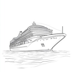 Poster - Cruise liner sailing on calm waters, perfect for tourism or travel ideas