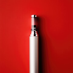 Poster - Close-up of a lighter on a red background, suitable for use in product or concept designs