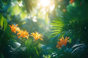 Poster - A bunch of colorful flowers growing among the grass
