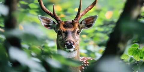Poster - Close-up of a deer in its natural habitat