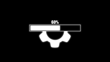 Poster - Loading bar with gear icon and animated percentage progress. A dynamic loading animation with gear icon.