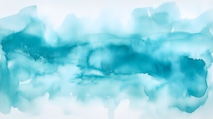 Poster - Abstract Teal Watercolor Landscape Painting
