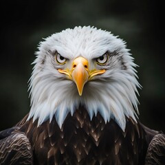 Poster - Close-up shot of a bald eagle's face, perfect for wildlife or nature-themed projects