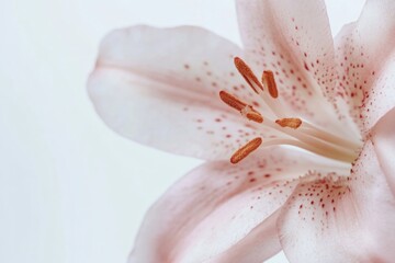 Poster - A close-up view of a pink flower on a white background, ideal for use in designs and illustrations