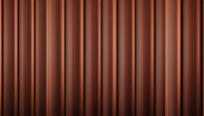 Poster - vertical metallic brown corrugated texture with linear grooves, abstract design ideal for industrial-themed backgrounds, banners, or graphic overlays

