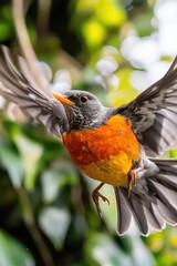Poster - A small bird soaring through the air