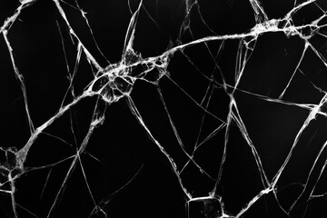 Poster - A close-up shot of a cracked glass with a sharp focus on the broken surface