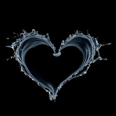 Poster - Water splash in heart shape