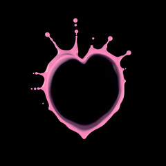 Poster - Pink liquid heart splash
