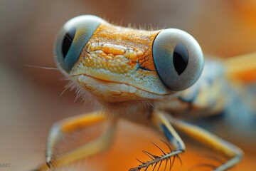 Poster - A close-up view of a bug's face, blurred background