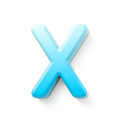 Poster - 3D letter X, light blue gradient
