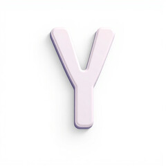 Poster - White 3D letter Y