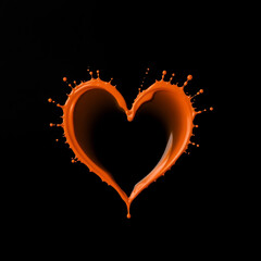Poster - Orange liquid heart splash