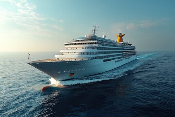 Aufkleber - A large white cruise ship sailing in the middle of the ocean