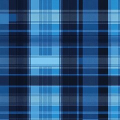 Poster - A close-up shot of a blue and black plaid fabric pattern