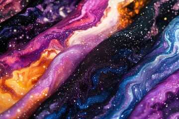 Poster - Close-up view of a colorful painting with various colors and brushstrokes