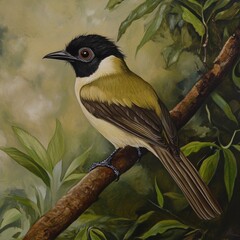 Aufkleber - A bird sits comfortably on a branch, showcasing its natural habitat